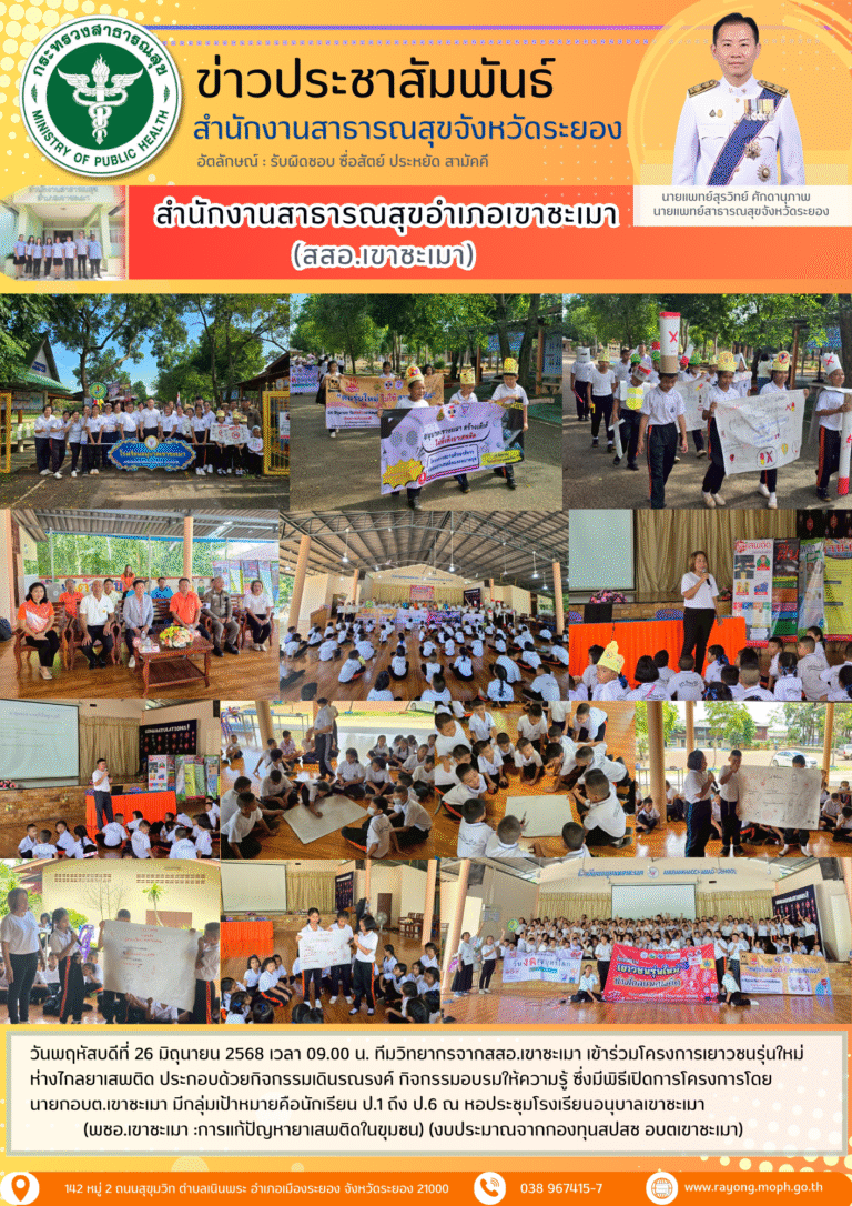 ทีมสสอ.เขาชะเมา เข้าร่วมโครงการเยาวชนรุ่นใหม่ ห่างไกลยาเสพติด