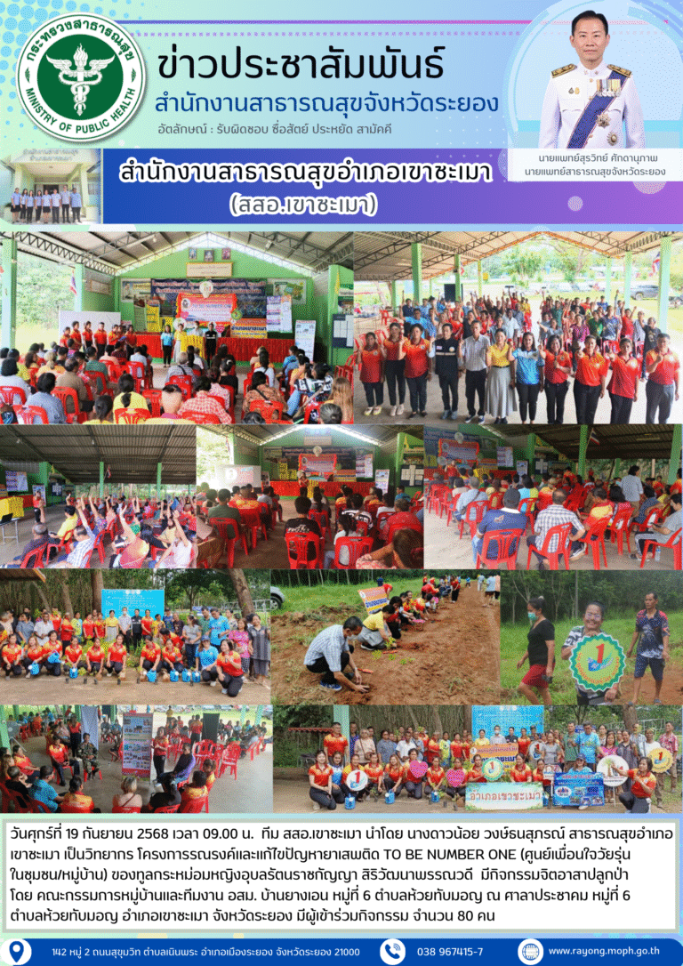 วิทยากร โครงการรณรงค์และแก้ไขปัญหายาเสพติด TO BE NUMBER ONE (ศูนย์เพื่อนใจวัยรุ่นในชุมชน/หมู่บ้าน) ของทูลกระหม่อมหญิงอุบลรัตนราชกัญญา สิริวัฒนาพรรณวดี ม.6 ต.ห้วยทับมอญ
